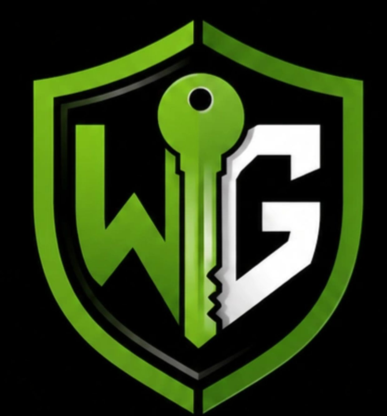 A green and white shield logo with the letters WIG and a key in the center.