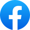 Blue Facebook logo with white lowercase 'f'.