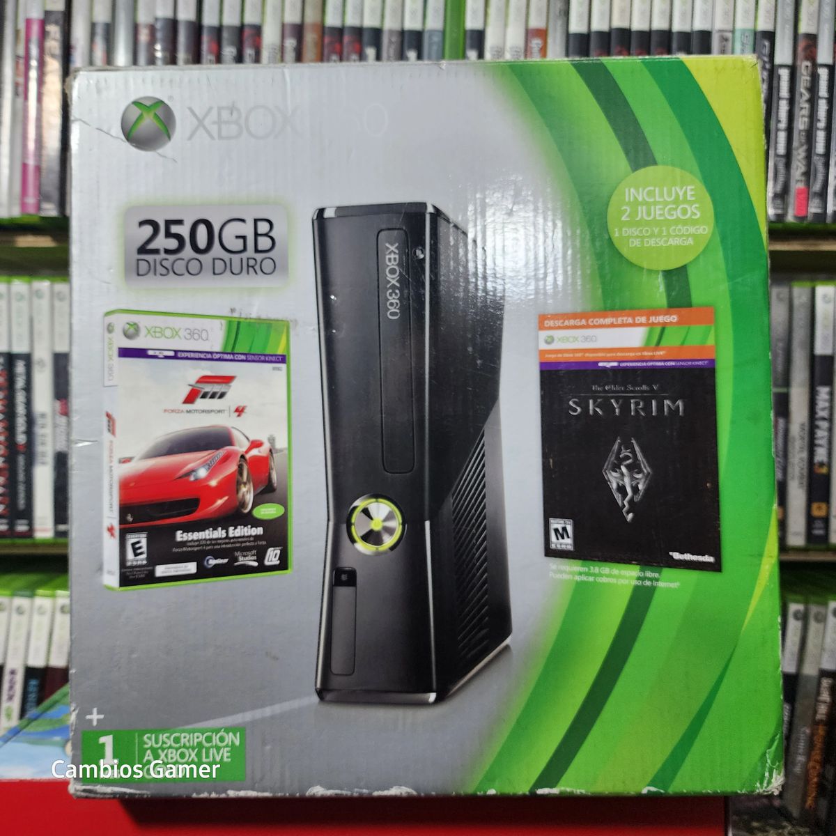 Consola Xbox 360 Slim 250gb 2 juegos usada