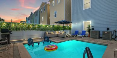 A Shore Bett has an amazing 3rd floor terrace w/fire pit and private heated pool on the 1st floor lvl