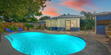 Blue Lagoon is a heated pool home w/a hot tub in cooler months just steps 2 the beach near 30A