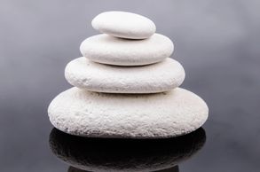 Stack of white stones