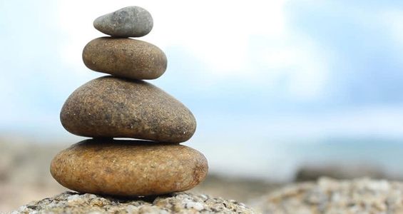 stacked stones on a beach