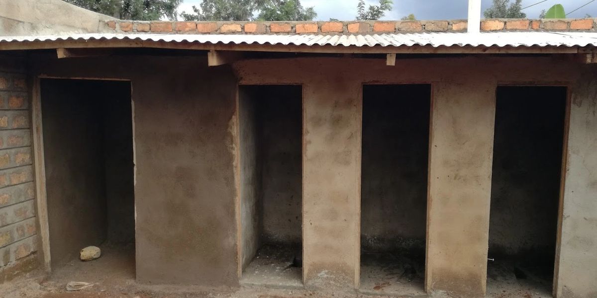 Completed sanitation stalls built for community use
