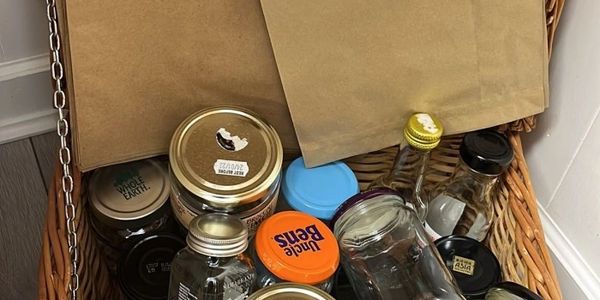 Jar library - help yourself to clean jars, bottles or paper bags