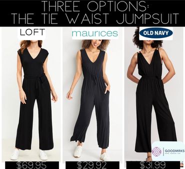 Tie waist jumpsuit options 