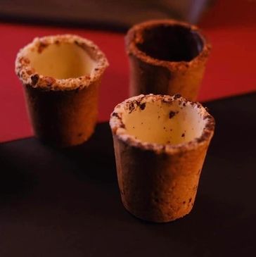 Biscuit cups on a table