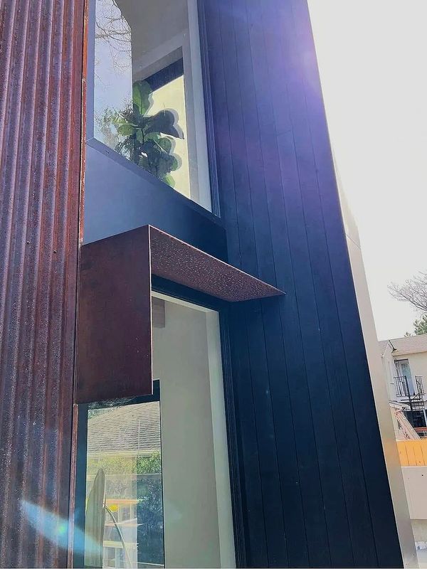 Corten steel window canopy