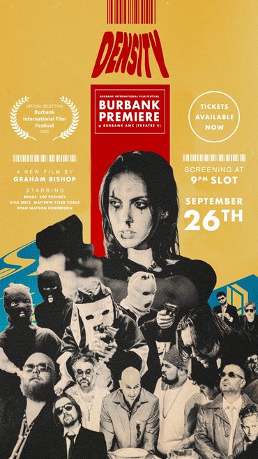 Official poster for the short film "Density" at Burbank International Film Festival