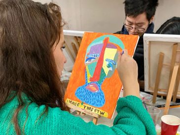 Abstract self portraits Paint night 