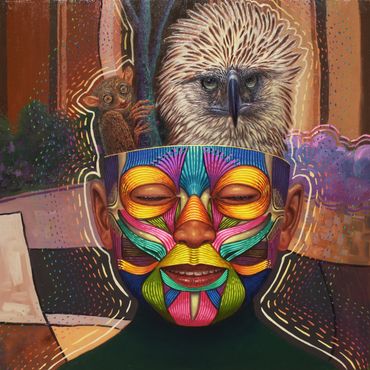 Artist: MARC SALAMAT
Title: THE PHILIPPINE EAGLE AND TARSIER