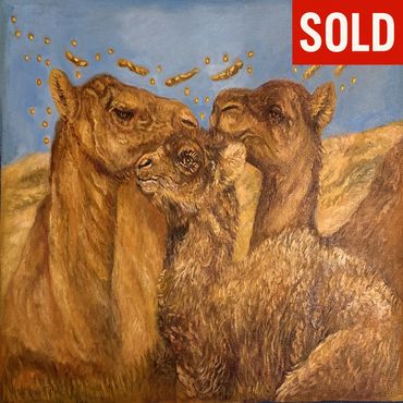 Artist: ABE OROBIA
Title: FAMILIAL LOVE: CAMELS OF THE UAE