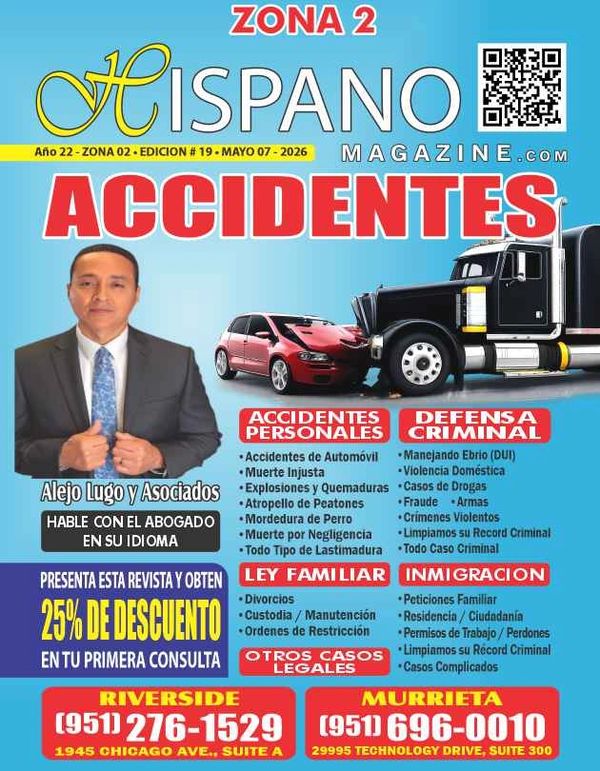Magazine cover advertising legal services for accidents and criminal defense.