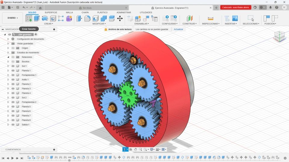 Diseño del Curso de Fusion 360 de alumno de masterCAD. Pieza de Caja Engranajes en Fusion 360