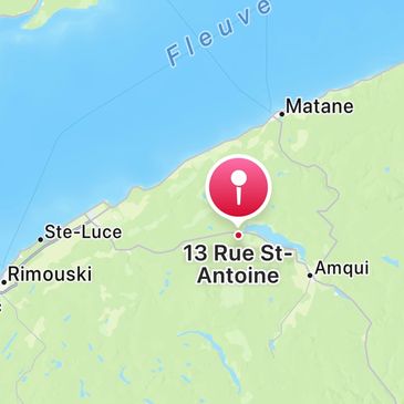 Map showing location of 13 Rue St-Antoine in Quebec, Canada.