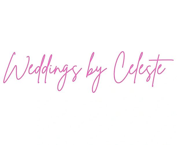Logo reading 'Weddings by Celeste' in pink script.