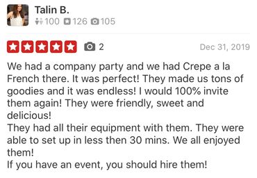 Yelp 5 star review