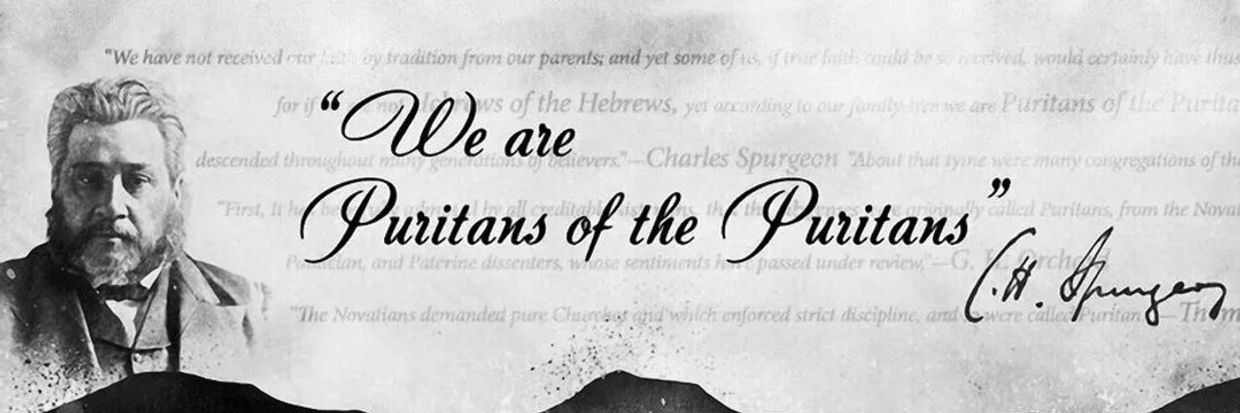 Portrait of Charles Spurgeon with a quote about Puritans.