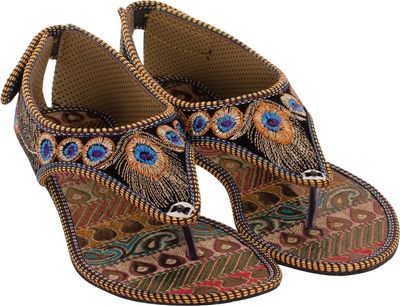 Camel Color Peacock Feather with Back Strap - Exclusive from JilJil.shop