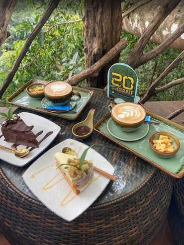 Romantic dessert and coffee at THE GIANT near Chaing Mai, Thailand. 