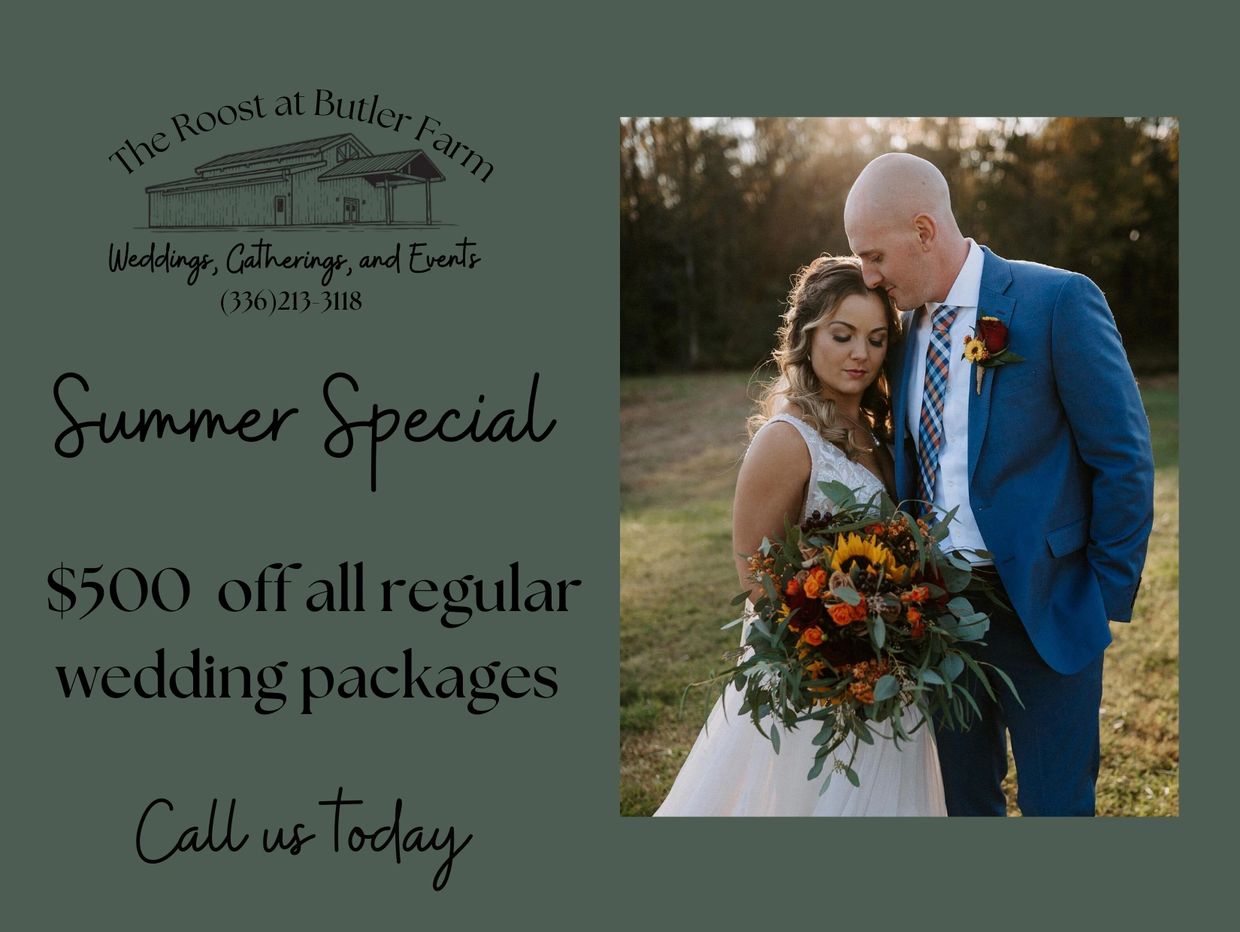 Wedding venue summer special with $500 off regular packages.