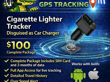 GPS tracking cigarette lighter disguised as car charger for $100.