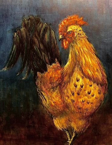 “Handsome Fellow”, watercolor, colored pencil, pastel, 8”x 10”, Valerie French, 2021