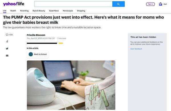 Breast milk. Breastfeeding. Breast pump. Pumping at work. The PUMP Act.