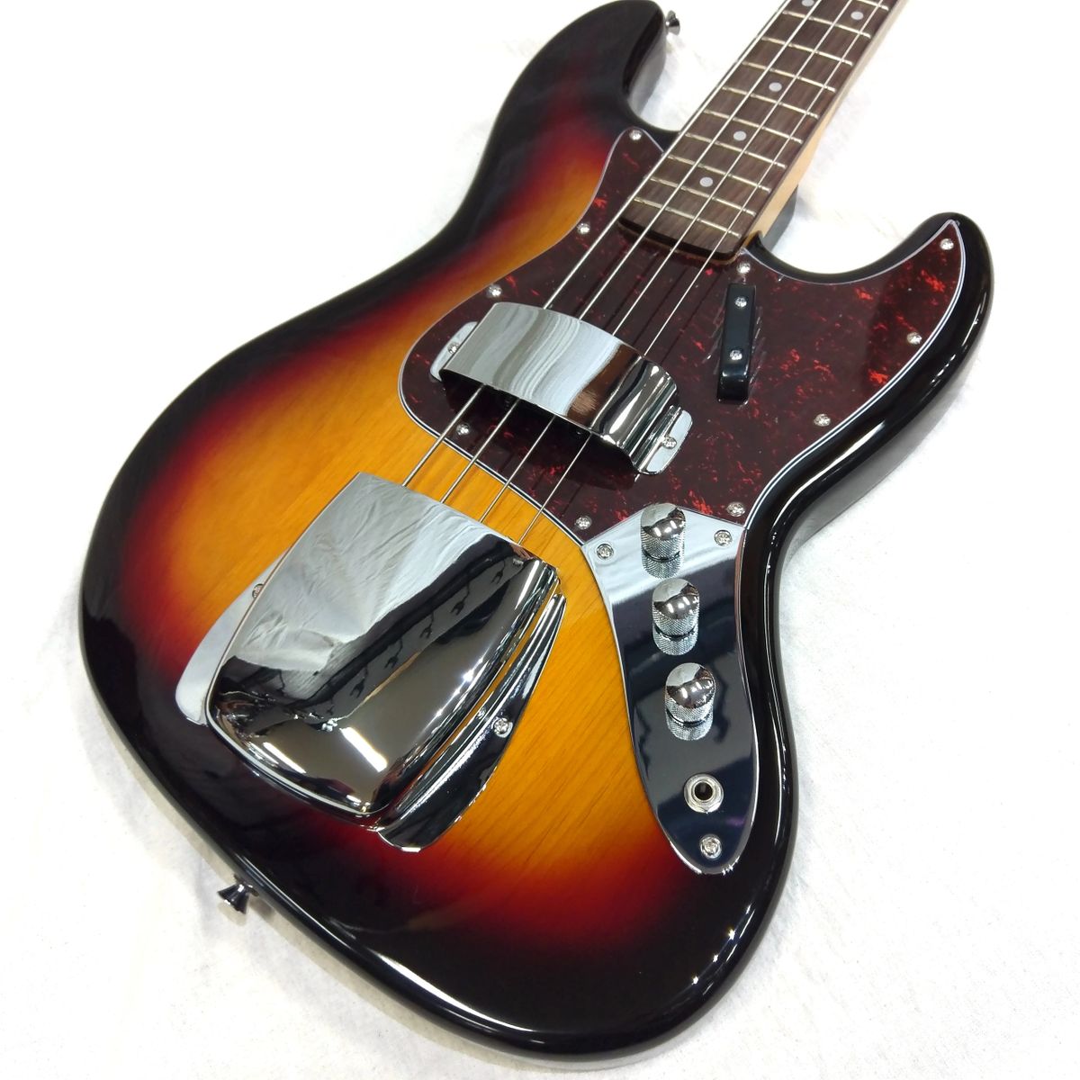 SX VEJ62 Vintage Style Jazz Bass Guitar - Tobacco Sunburst + Gig Bag