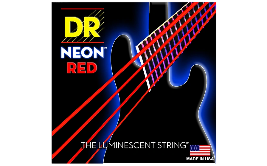 DR NRB45 HiDef Neon Red Bass Strings Medium 45 105