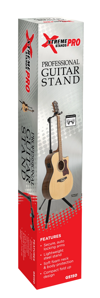 Xtreme Pro GS150 Auto Locking Guitar Stand - Black