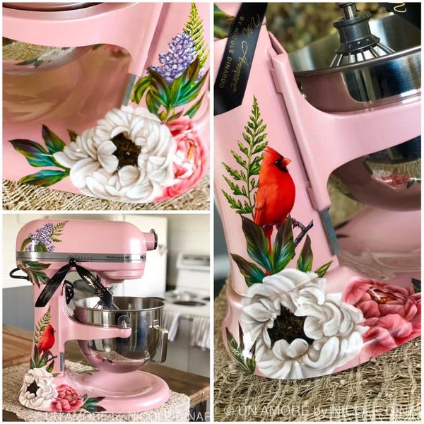 Kitchen Aid Mixer Decals, Pink, Dark Pink, Floral Decals, Kitchen Mixer, Stand  Mixer, Rose Stickers, Wildflower, Painted Kitchen Aid Mixer 
