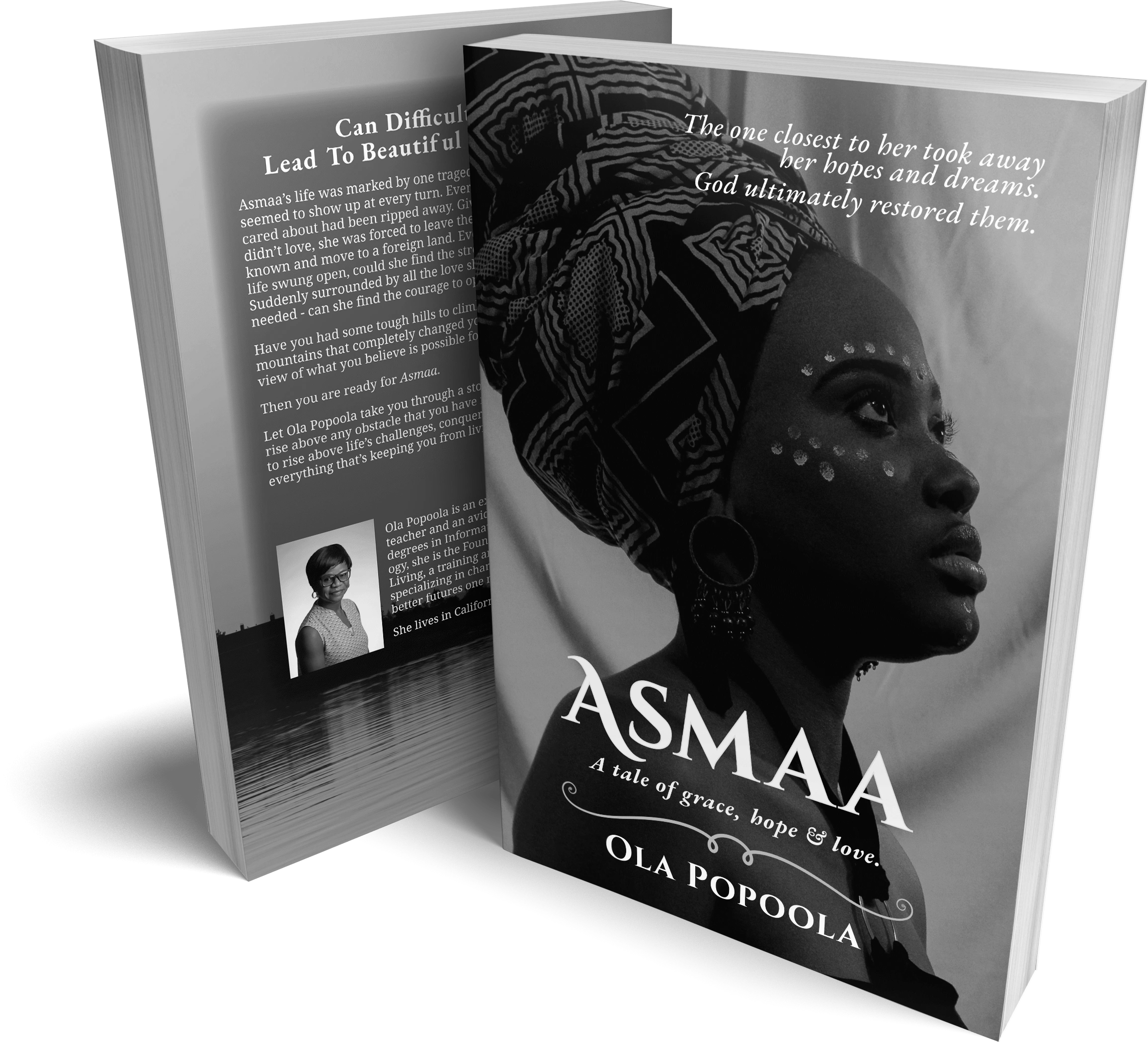 Ola's first book image. Title of book is Asmaa.