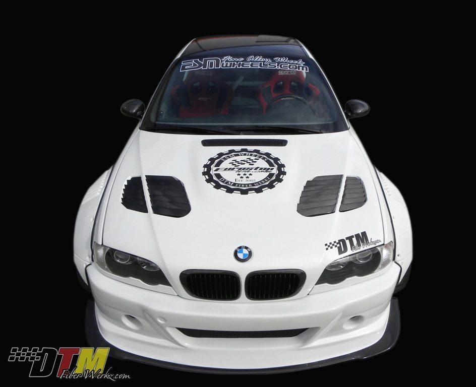 BMW E46 M3 00-06 GTR Race Style Vented Hood