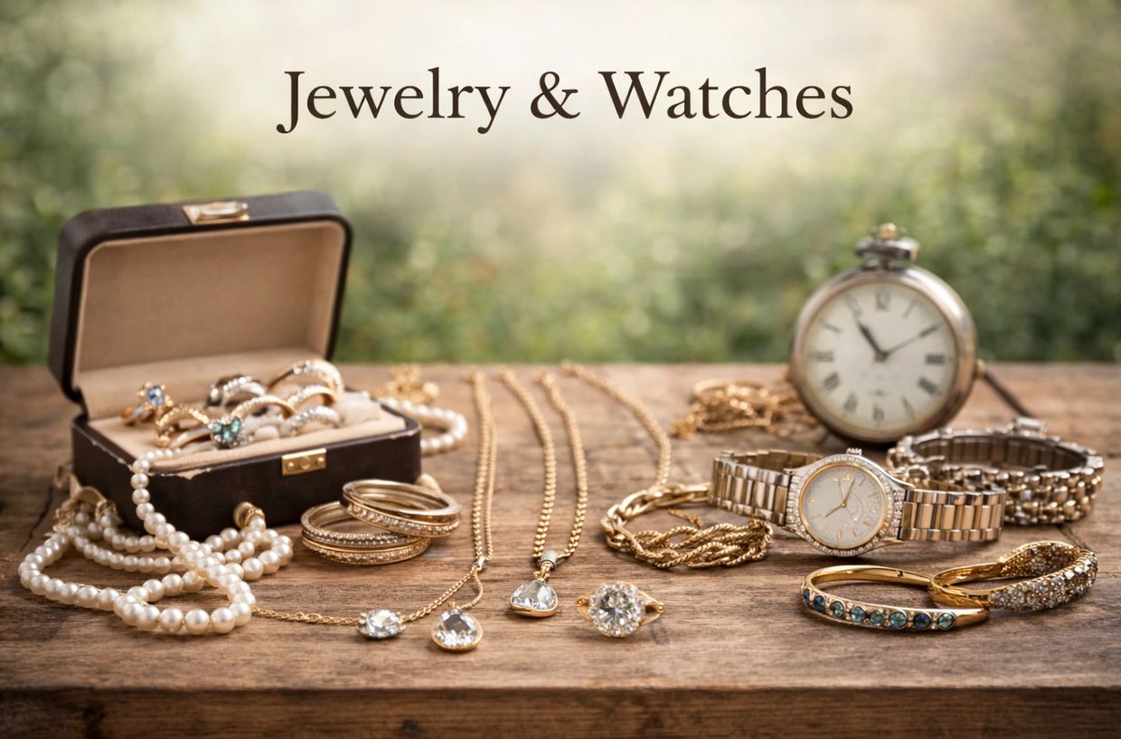 Jewelry, watches, bangles, necklaces, bracelets, rings, vintage, collectibles, hair clips, pearls