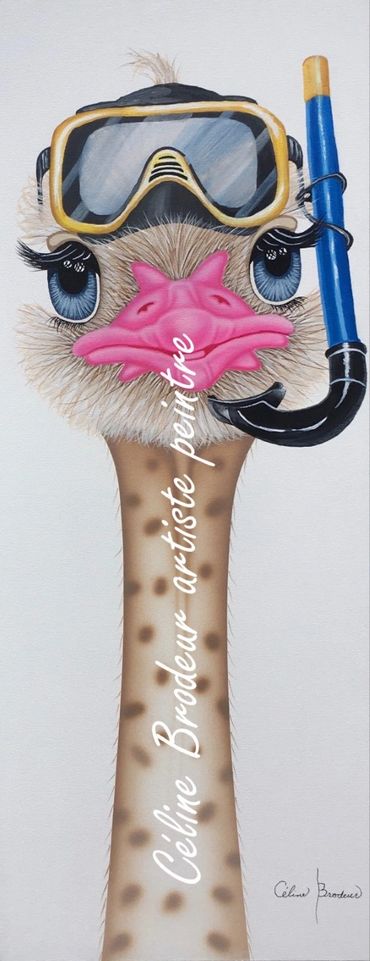 Scuba Diva -- 770$
Acrylique 12x30 pouces
Disponible pour adoption