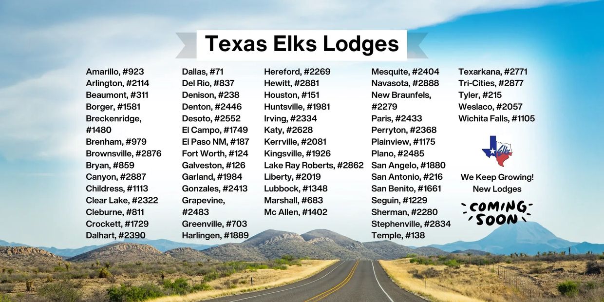 List of all Texas Elks Lodges 2023