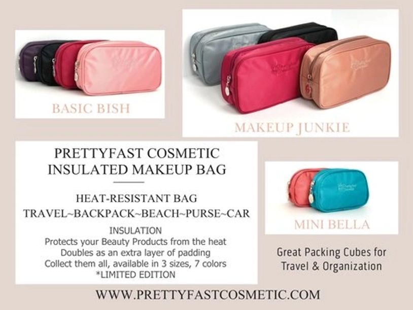 pretty fast cosmetic 
prettyfast cosmetic insulated makeup bag 
christine beauty expert
