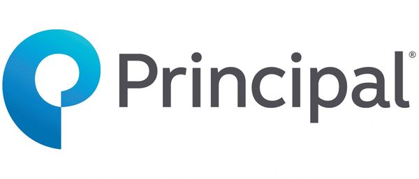 Logo of Principal with blue symbol and text.