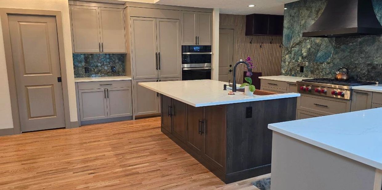 This locally crafted kitchen blends traditional and modern cabinetry for a classic enduring style.