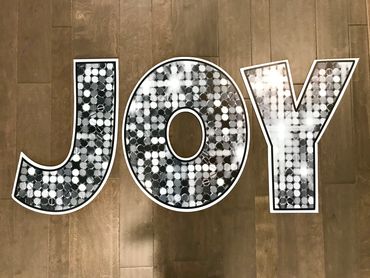 Sparkle silver yard letters