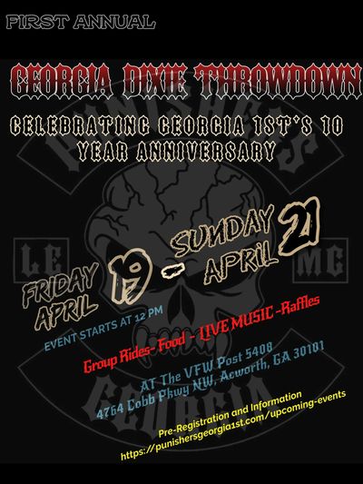 Come celebrate the 10 year anniversary of Georgia 1st....

Georgia's first super-regional event !!