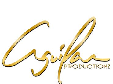 Golden logo for Aguilar Productions