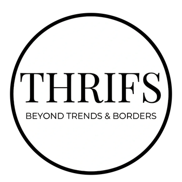 Black and white logo for the Thrifs brand.