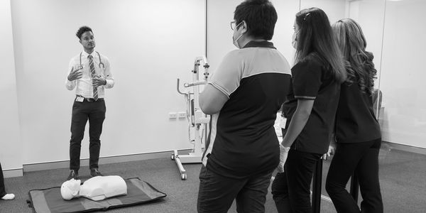 Nurses in a training session