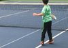 At tennis lessons.