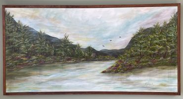 DONATED: Landscape on canvas is 48" x 24"