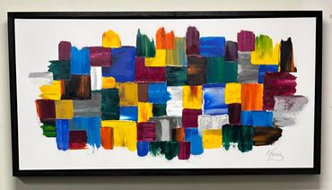AVAILABLE: Abstract on canvas w/ frame is 50" x 26"

Purchase for: $870