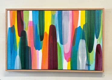 DONATED: Abstract on canvas w/ frame is 49" x 37"