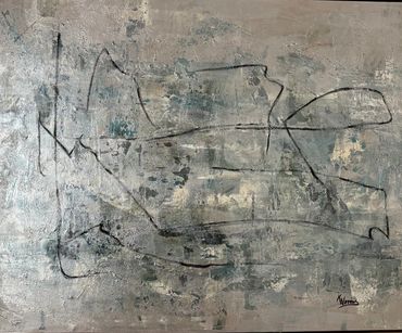 COMMISSIONED: Contemporary abstract on canvas is 40" x 30"